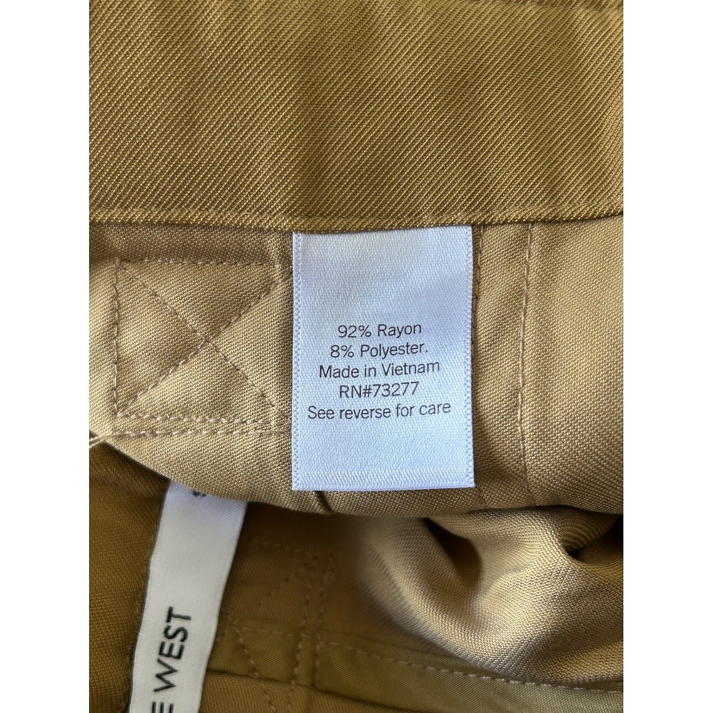 Nine West Sergio High Rise Paperbag Shorts Camel Tan Size L NWT - Picture 8 of 8